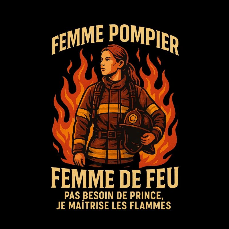 Femme pompier de feu – Courage et fierté...