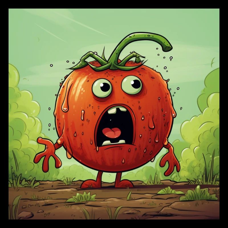 Lustighausen - Comic Style Tomato embarrassed