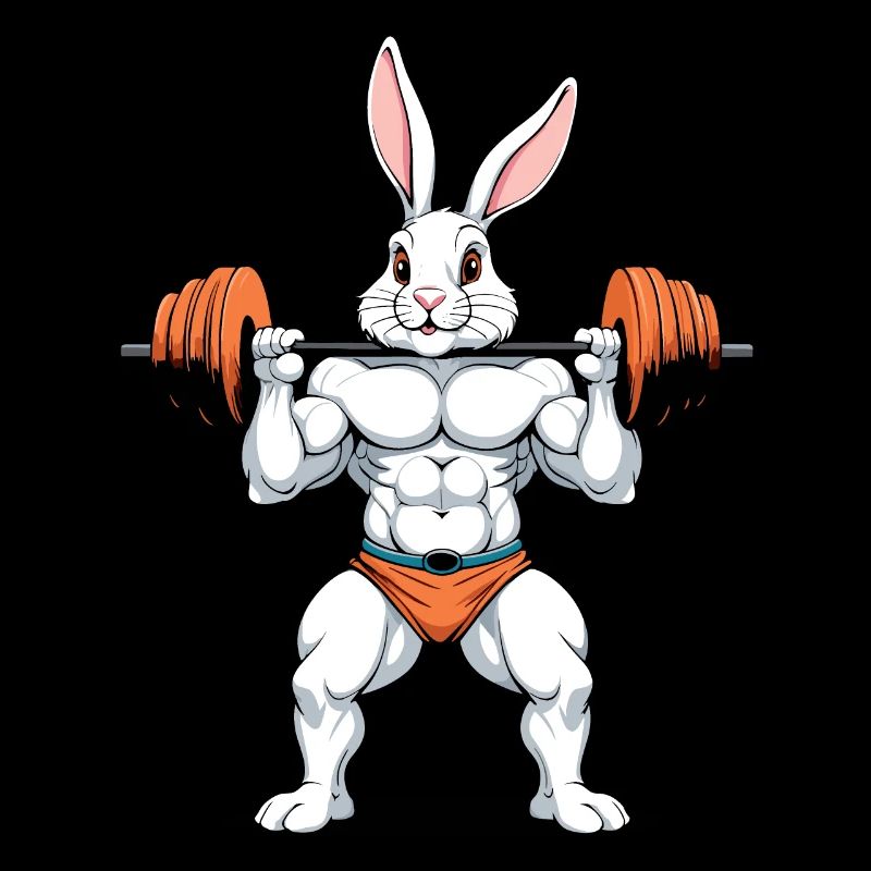 Easter Bunny Body Building Animal Funny Workout