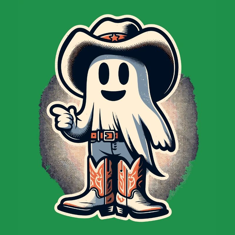 Funny Cowboy Ghost Hunter Halloween Ghost