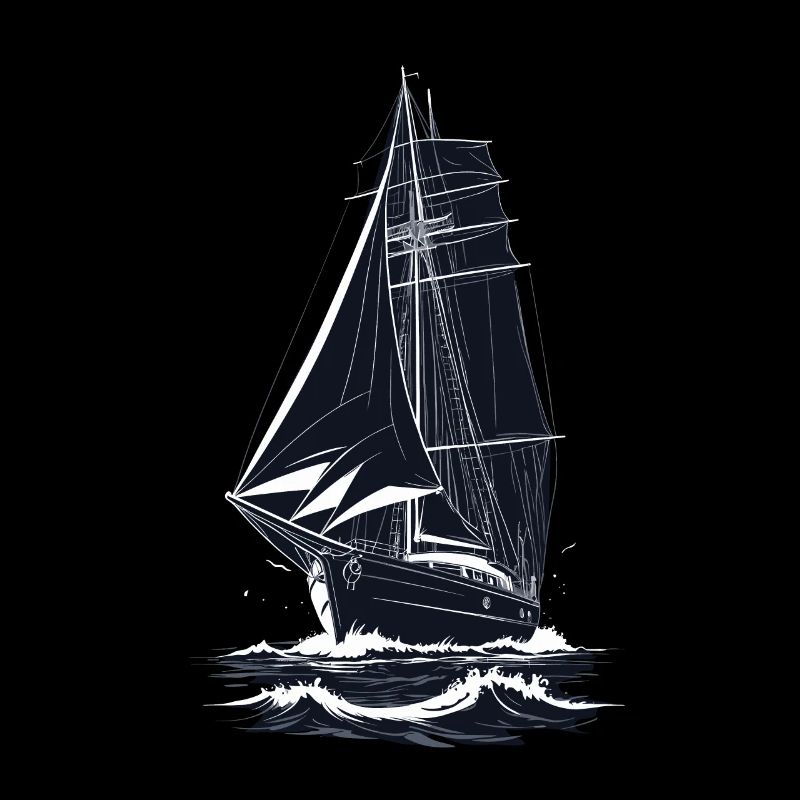 Maritime Abenteuer Segelschiff Illustration