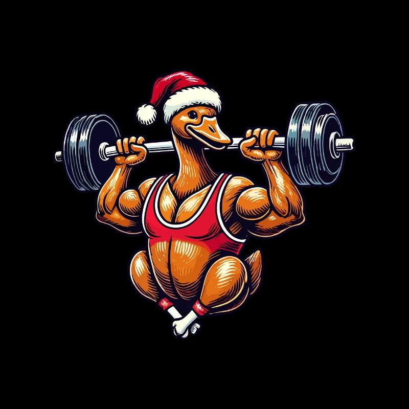 Drôle de motif de musculation d’oie de Noël