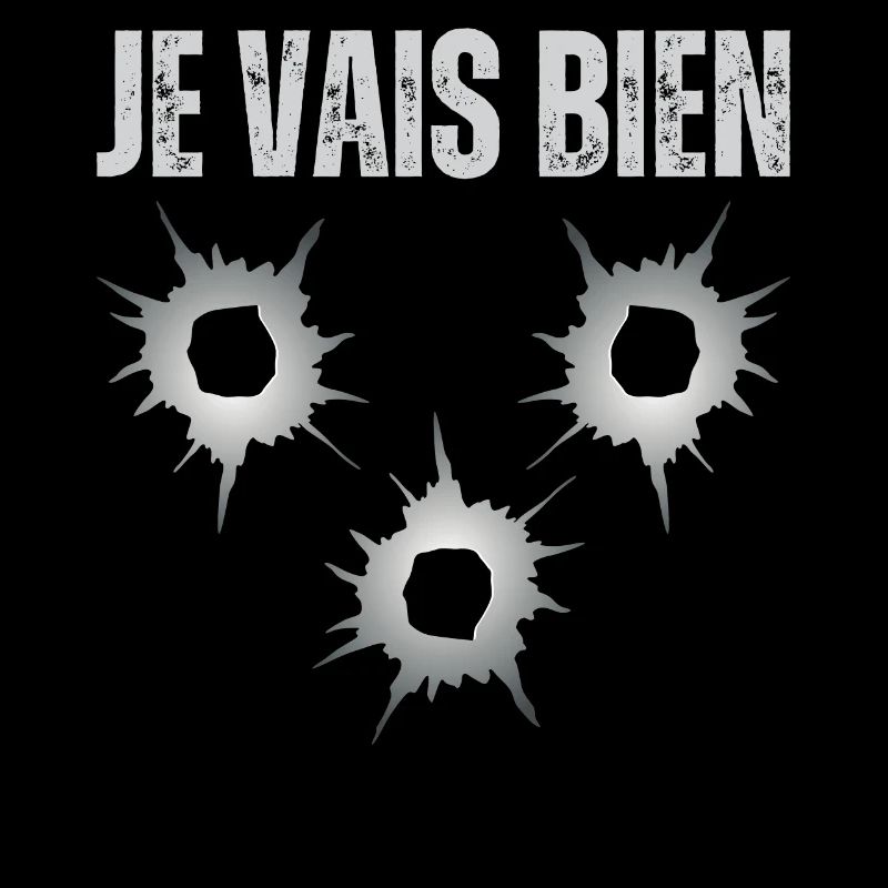 I'm fine everything is fine, bullet hole gun