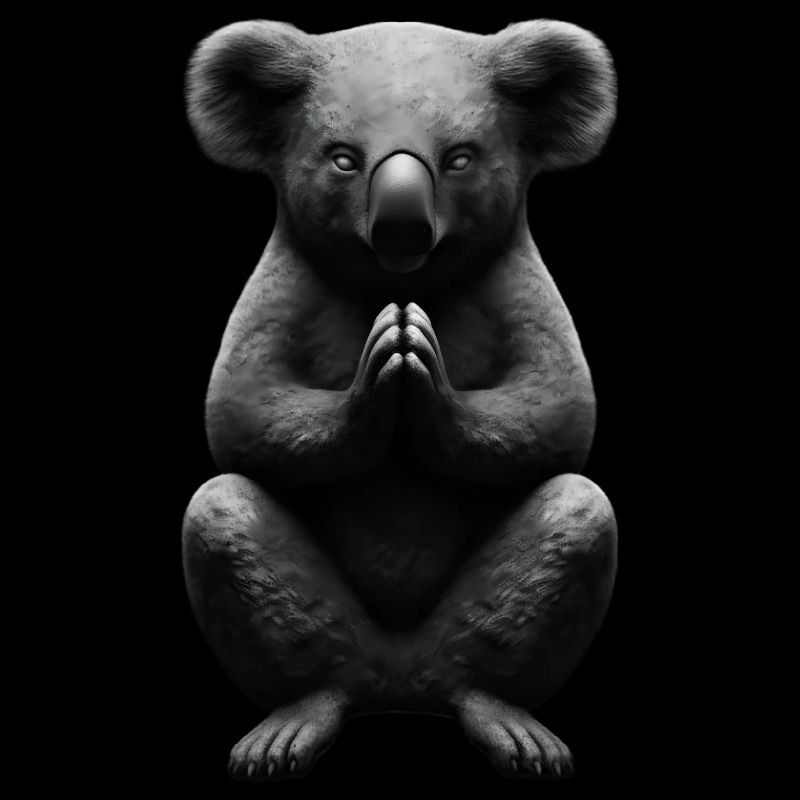 Bouddha koala priant