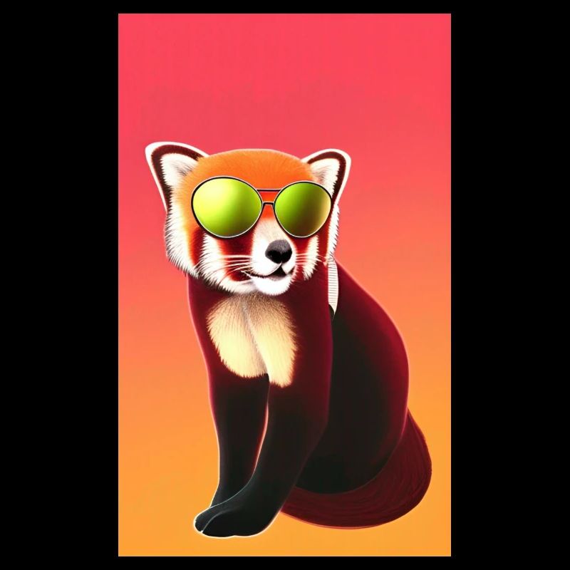 Cooler roter Panda mit Sonnenbrille Roter Panda Sommersonne