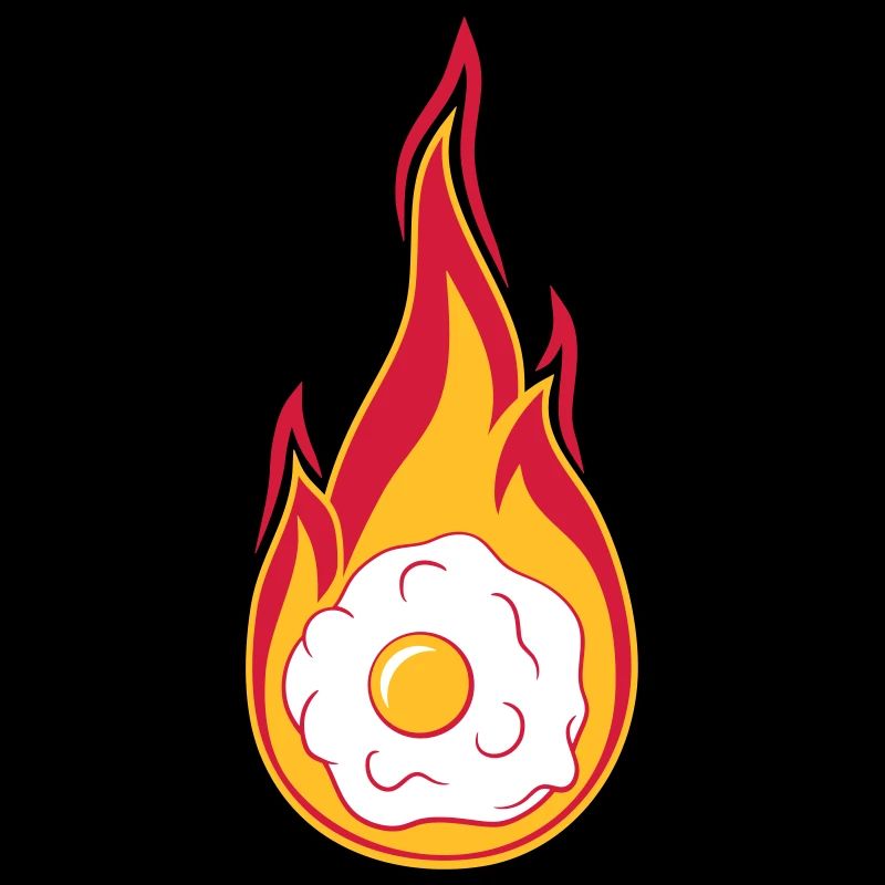 hot fire flames burn torch fried egg cook