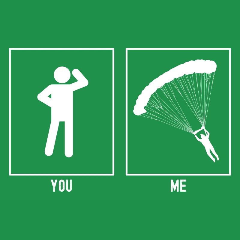 You - Me - Paragliding Leaning Left Vector