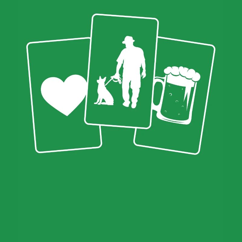 Herz - Bier - Mann mit Hund -