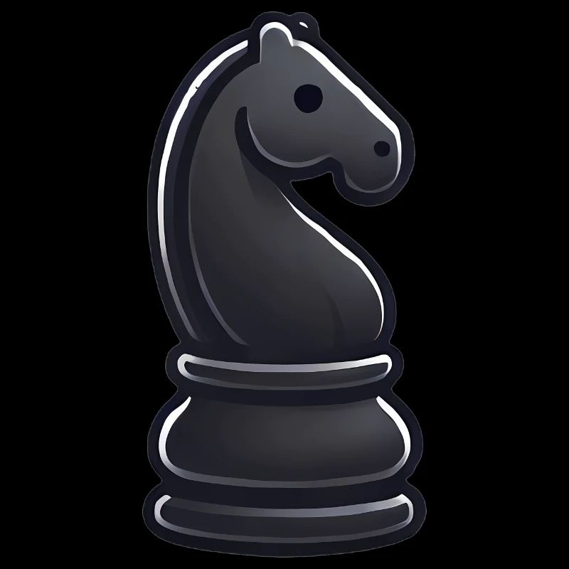 Elegante schwarze Ritter Schachfigur