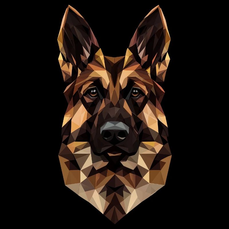 German Shepherd Low Poly Design