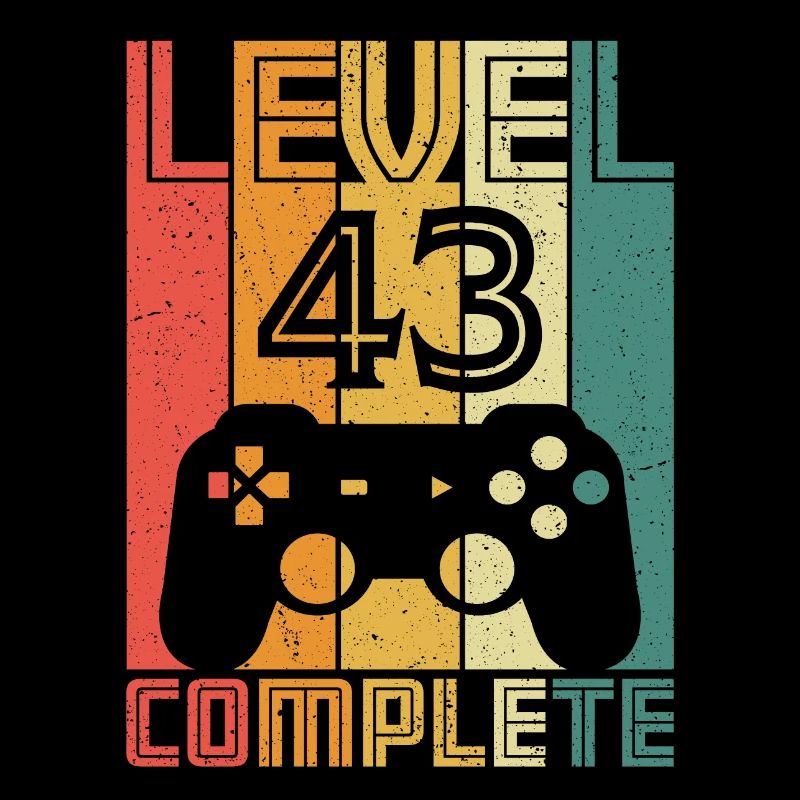 43rd birthday Gamer Level 43 Complete 43 years