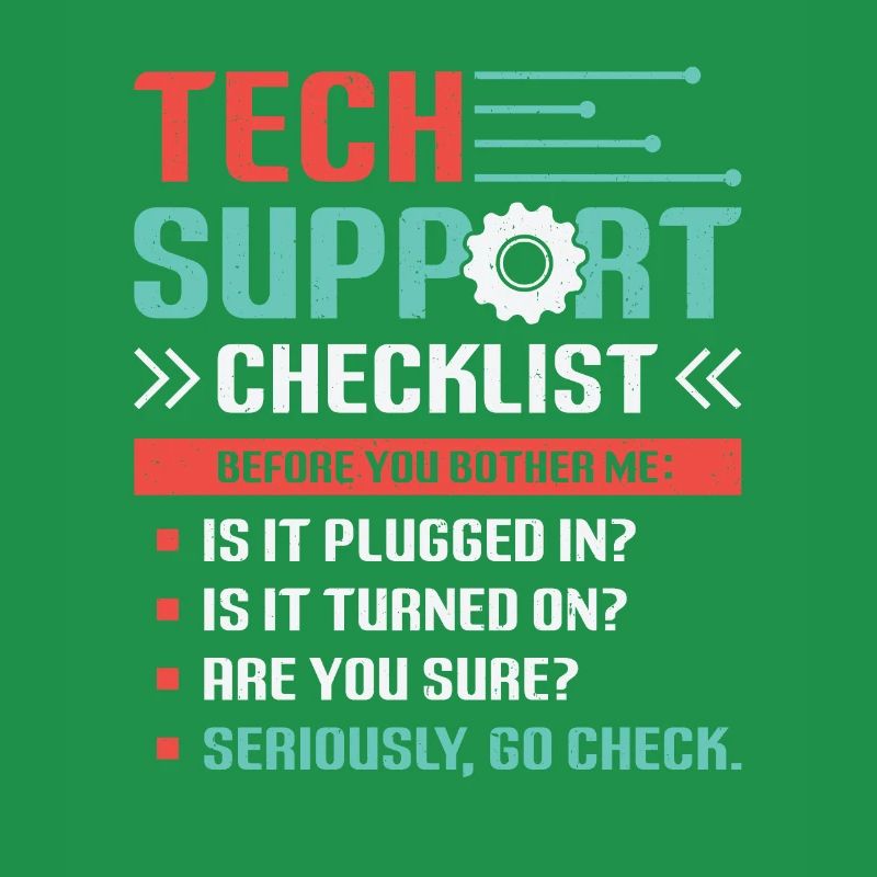 Funny Tech Support Checklist Helpdesk