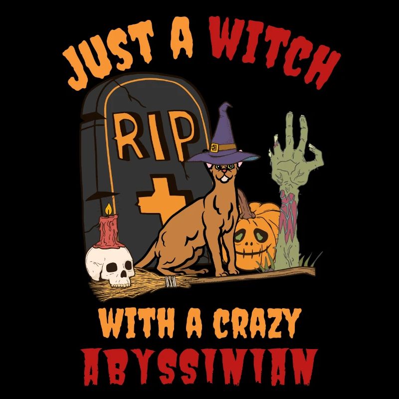 Mignon et effrayant chat abyssin Halloween