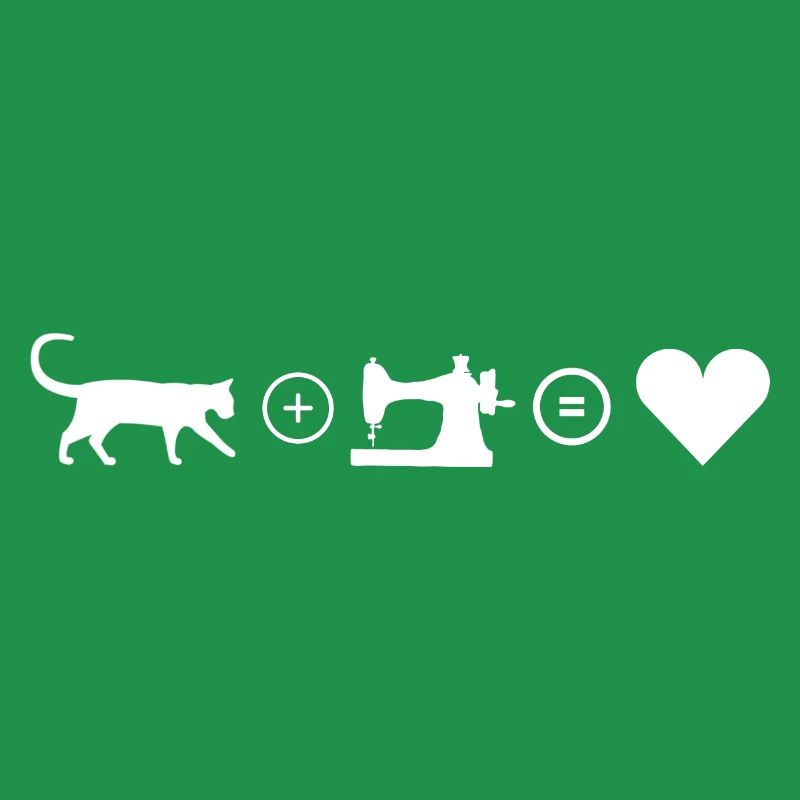 Katze und Nähen ist Liebe, macht glücklich
