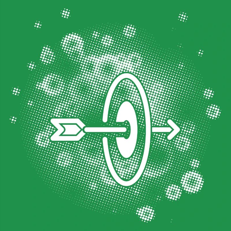 Flèche avec arrière-plan de points