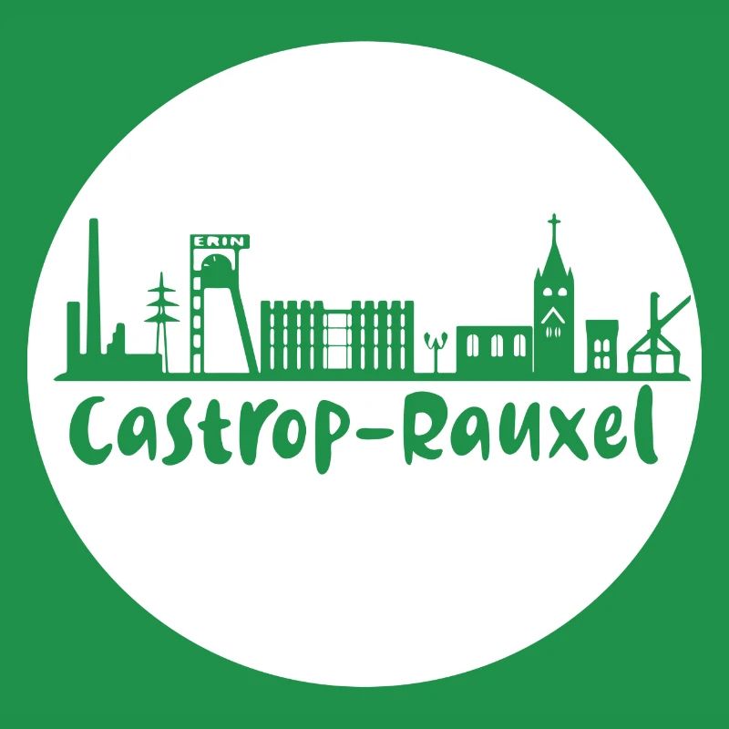 castrop-rauxel, skyline, cercle, coupe aux ciseaux, blanc