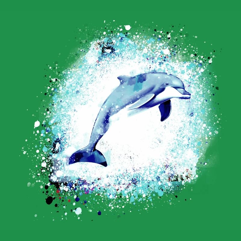 Dauphin, graffitis, peinture,bleu,poisson,