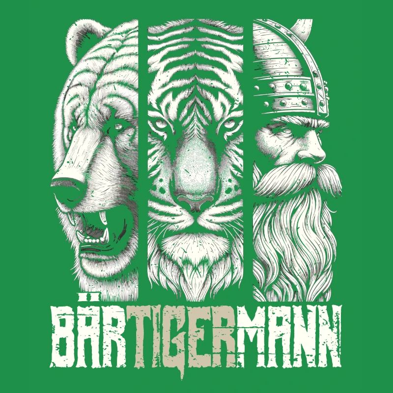 Bärtigermann Bär Tiger Mann Geschenk Bart Sprüche