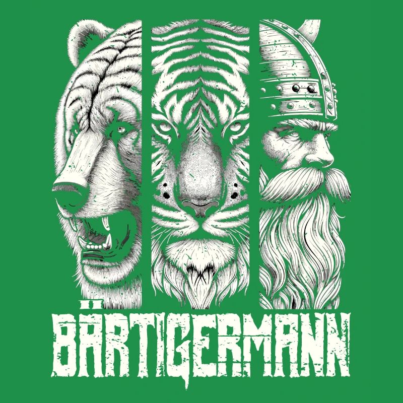 Bärtigermann Bär Tiger Mann Geschenk Bart Sprüche