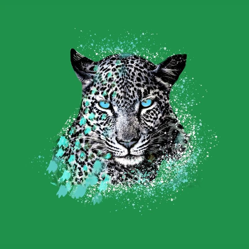 leopard, katze, wildkatze, graffiti, malerei,mint