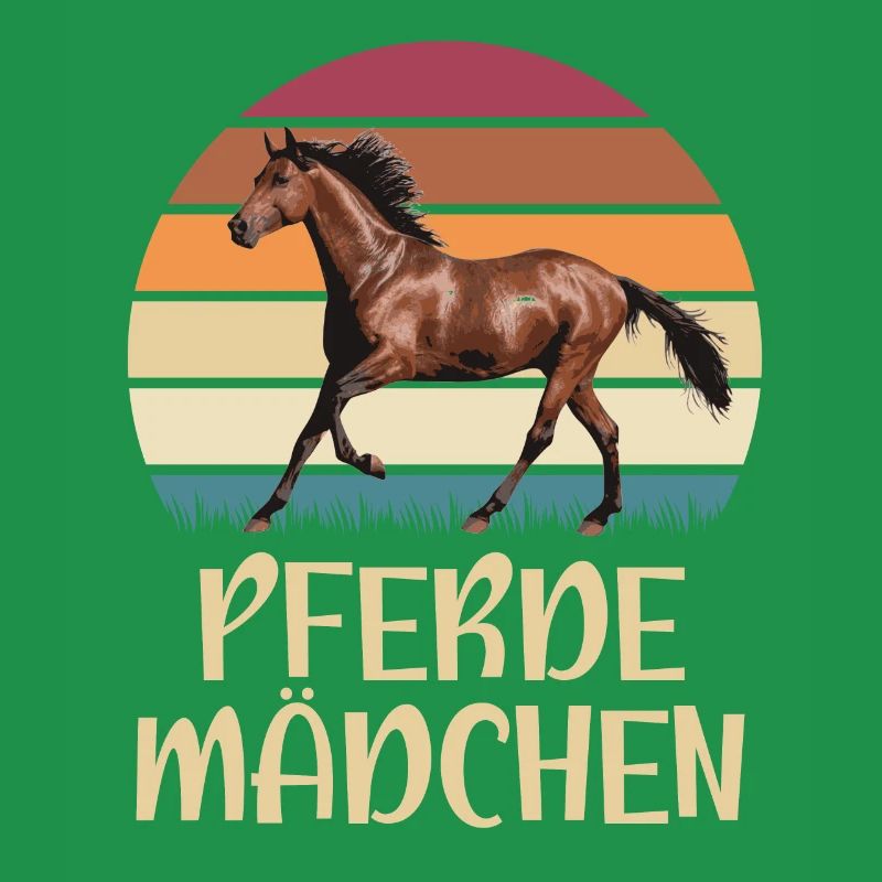 Pferde Mädchen Pferde Retro Design