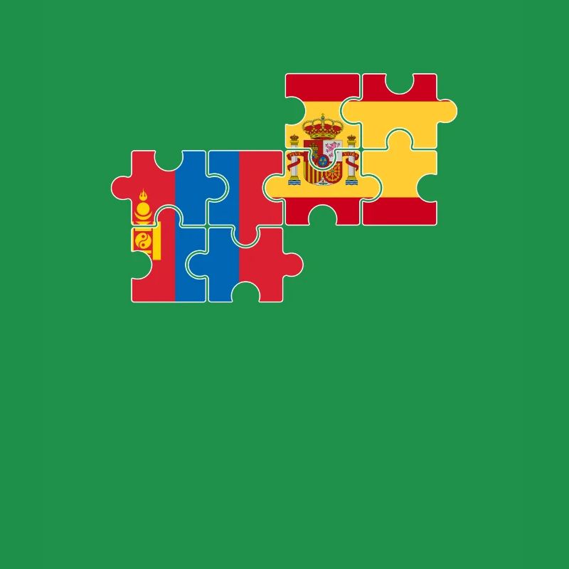 Mongolei Spanien Flagge Spanisch Mongolisch
