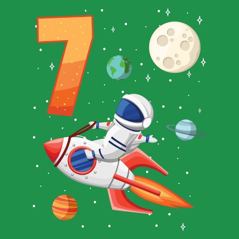 Astronaut 7th birthday outer space for boy