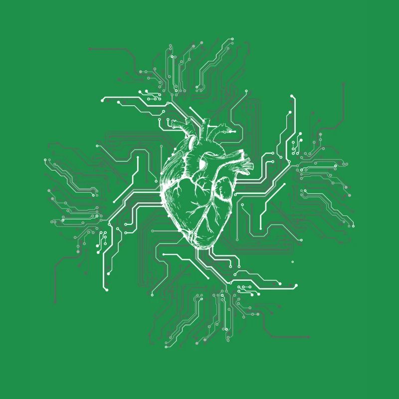 Anatomical Heart CPU Processor PCB Board Computer