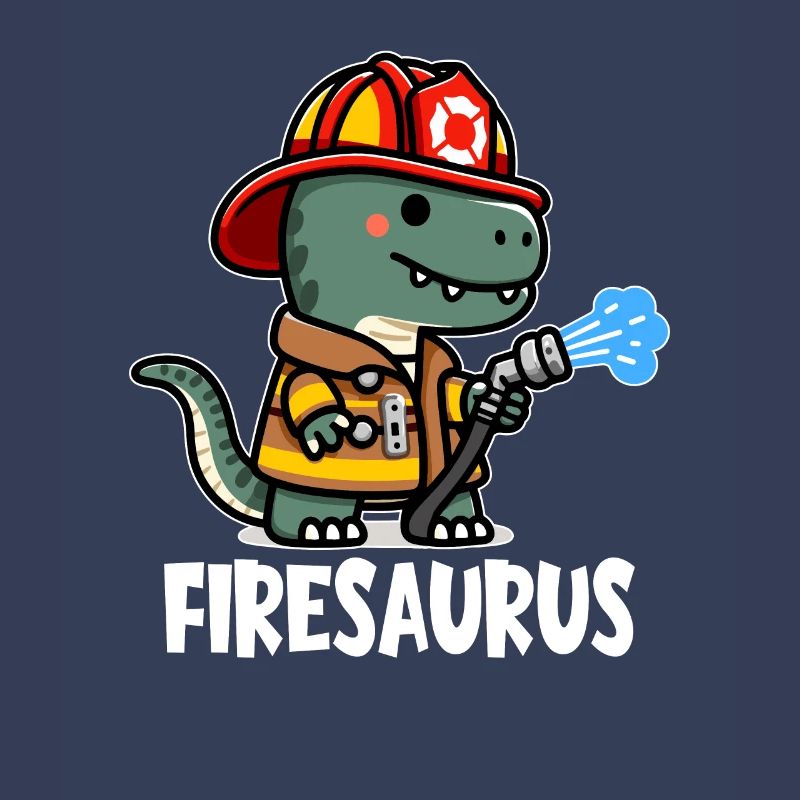 Firesaurus with Fire Helmet and Fire Hose