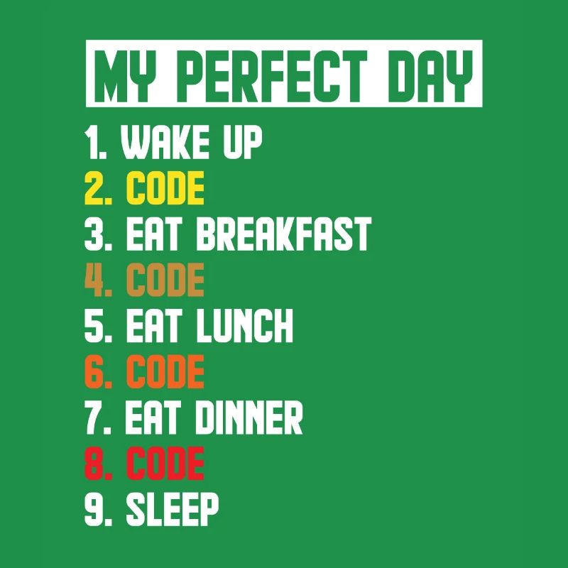 My Perfect Day Wake Up Code Software Developer Pro