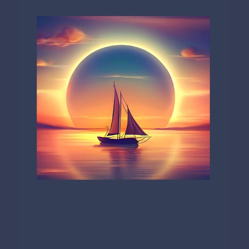 Sailboat sails into the sunset Angular
