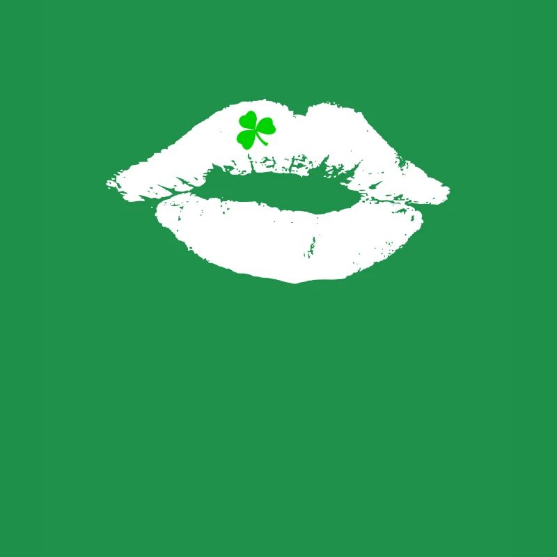 baiser de rouge à lèvres blanc avec trèfle St. Patrick