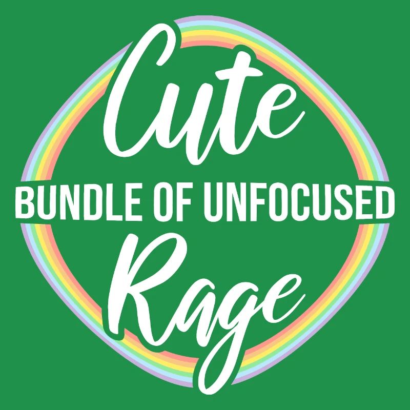 Drôle Mignon Bundle De Rage Non Focalisée Arc-en-Ciel Goth