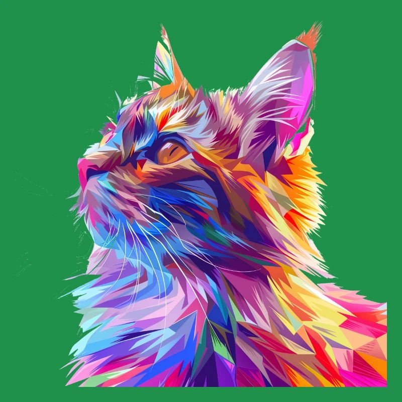 Polygon Katze Comic Style