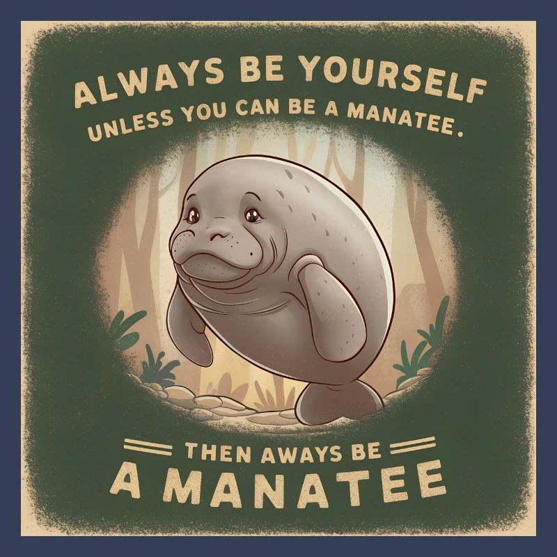Sei Du selbst oder sei ein Manatee Lebensweisheit