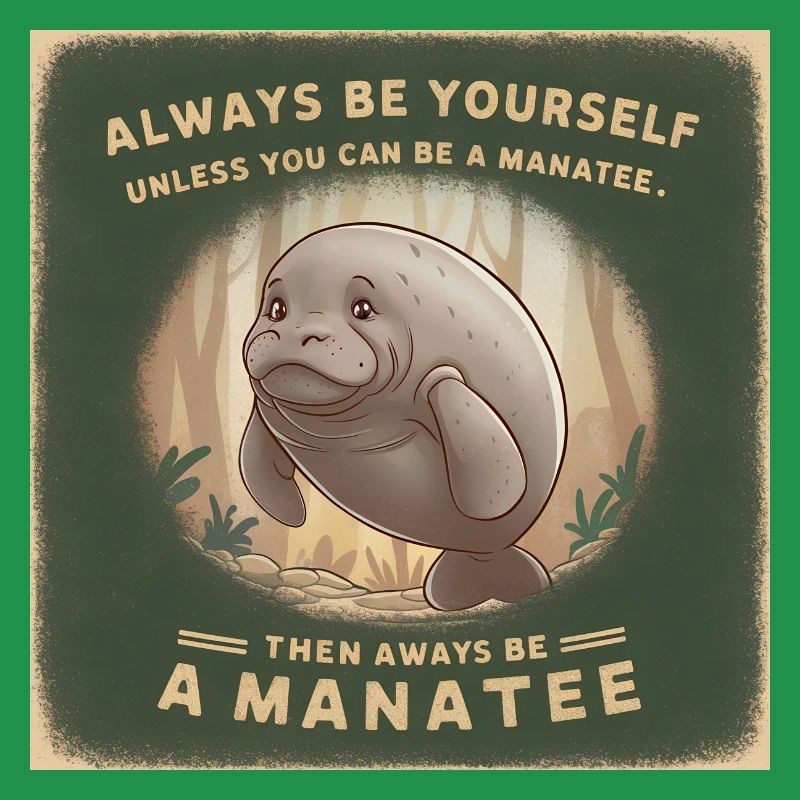 Sei Du selbst oder sei ein Manatee Lebensweisheit
