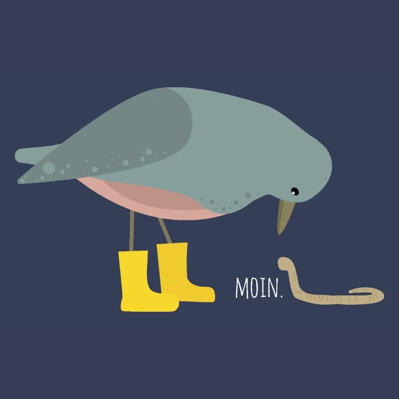 Pigeon with worm