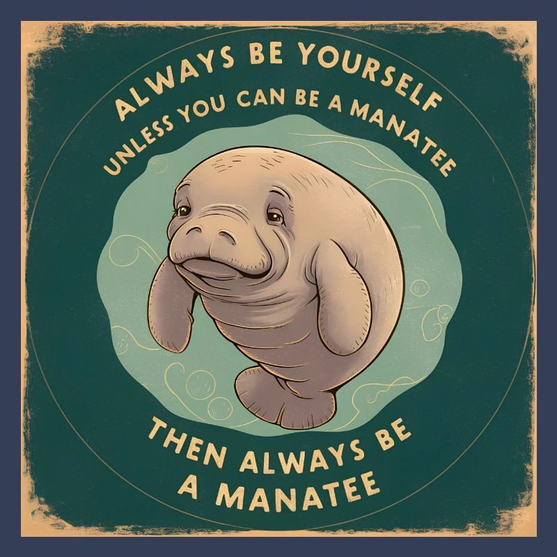 Sei Du selbst oder sei ein Manatee Lebensweisheit