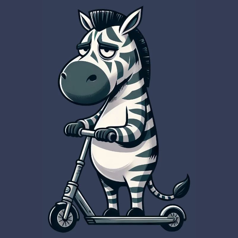 Mürrisches Zebra Roller Comic Rollerspaß