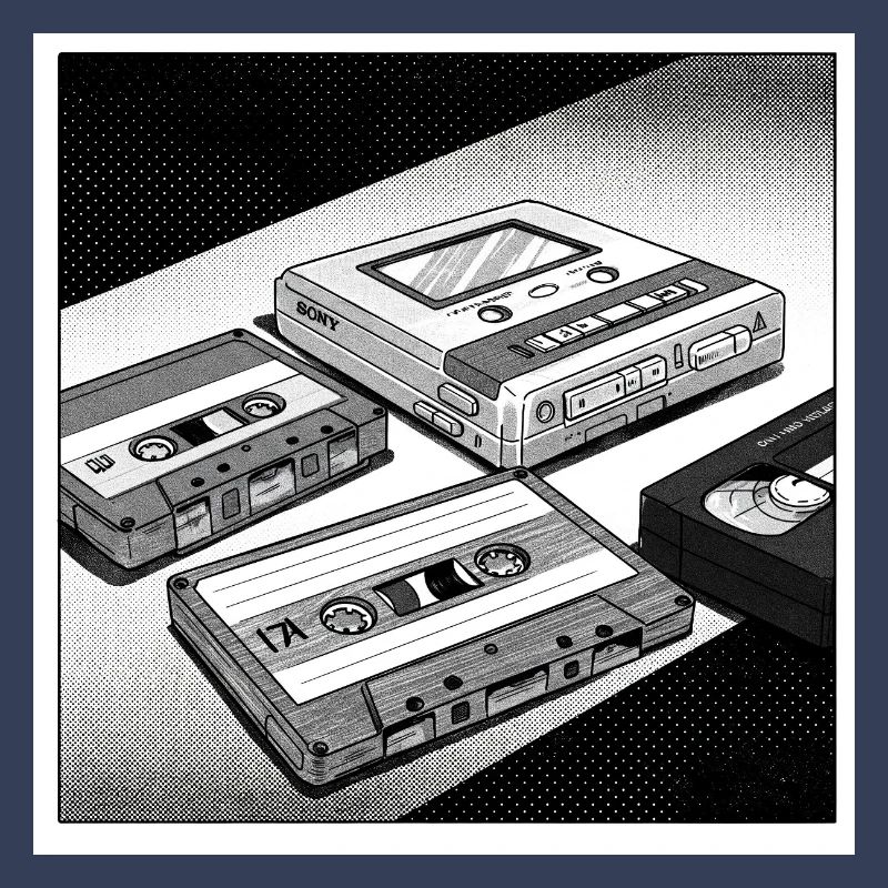 90s cult objects: Comic look for Walkman & Co.