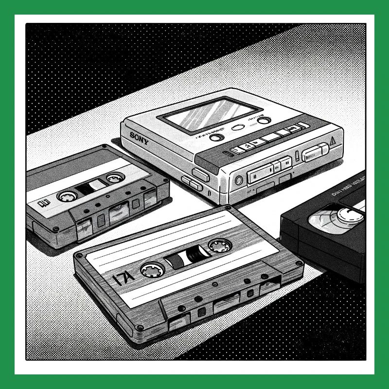 90s cult objects: Comic look for Walkman & Co.