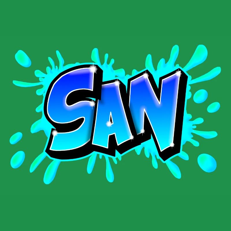 Graffiti San splash blue
