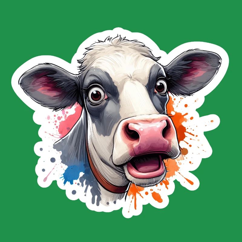 Tête de vache effrayée