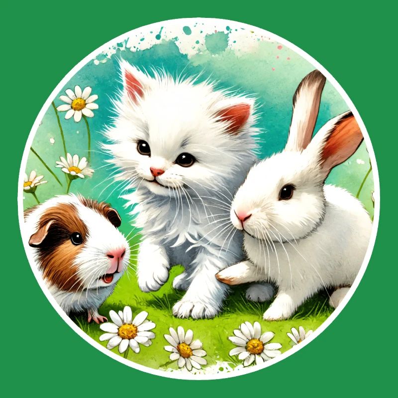 Cochons d’Inde, lapins et chatons