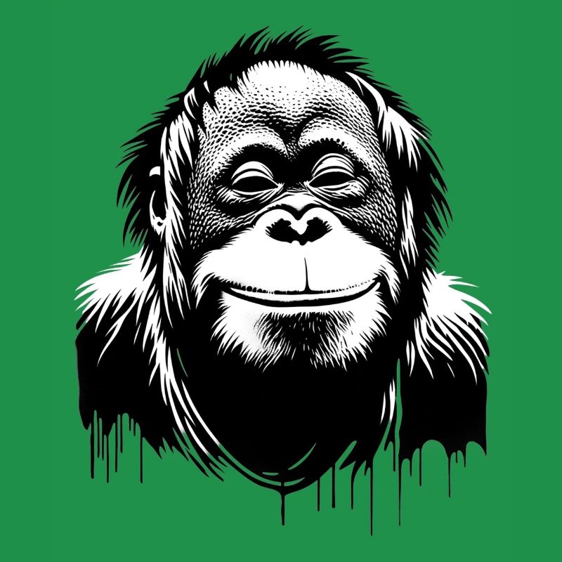 Grinning Orangutan Face | Monkey smiles