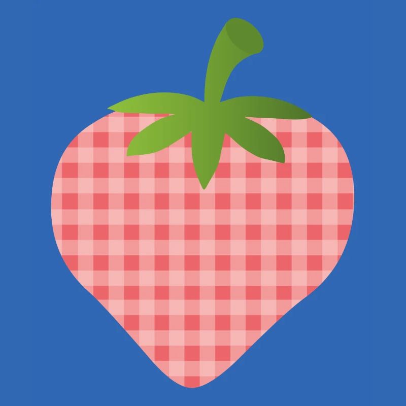 Strawberry with check pattern - personalizable