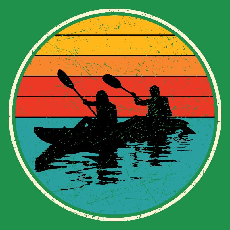 Sunset Kayak Duo Circle