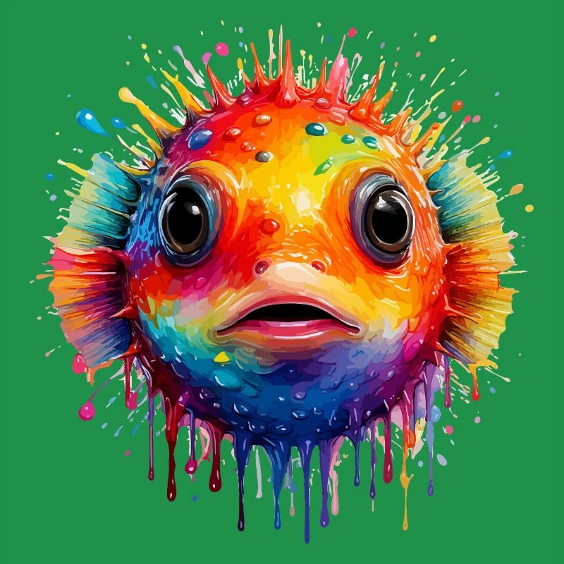 Impression d’art Color Explosion Puffer Fish
