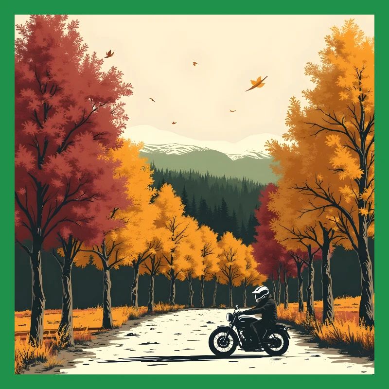 Rangée d’arbres à impression en bloc + vélo
