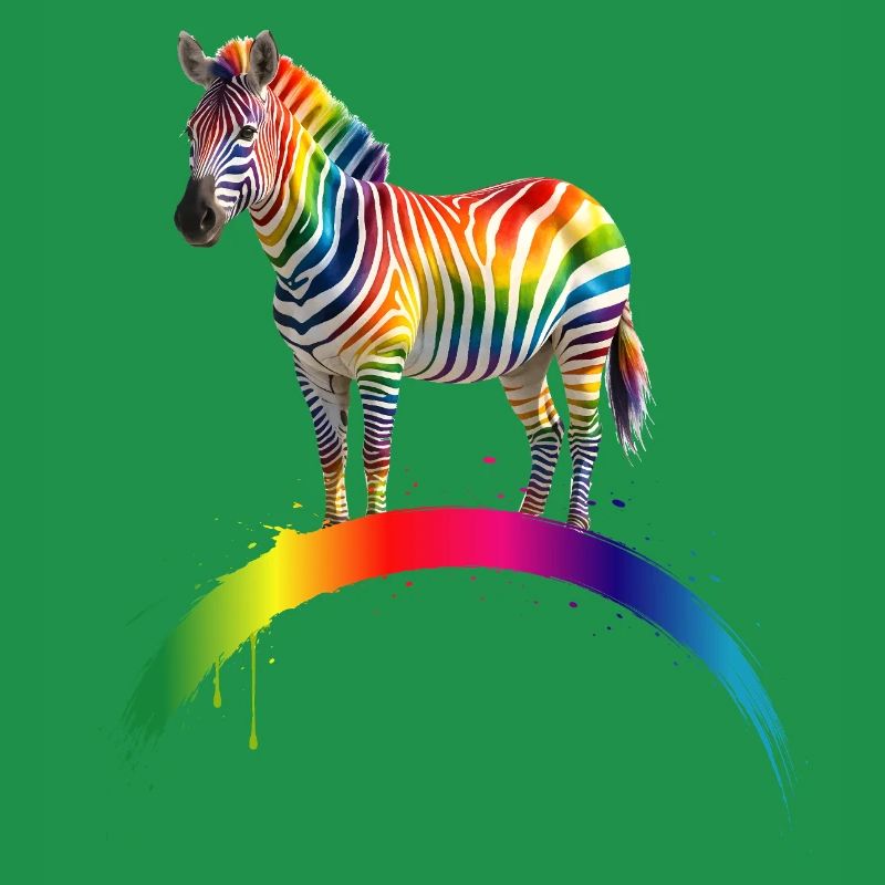 Rainbow Zebra Gradient Art Design